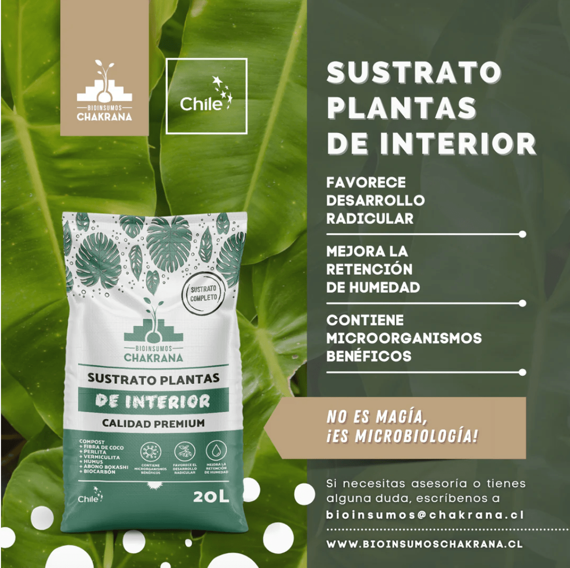 Sustrato Plantas de Interior Chakrana 20L - tiendachagual