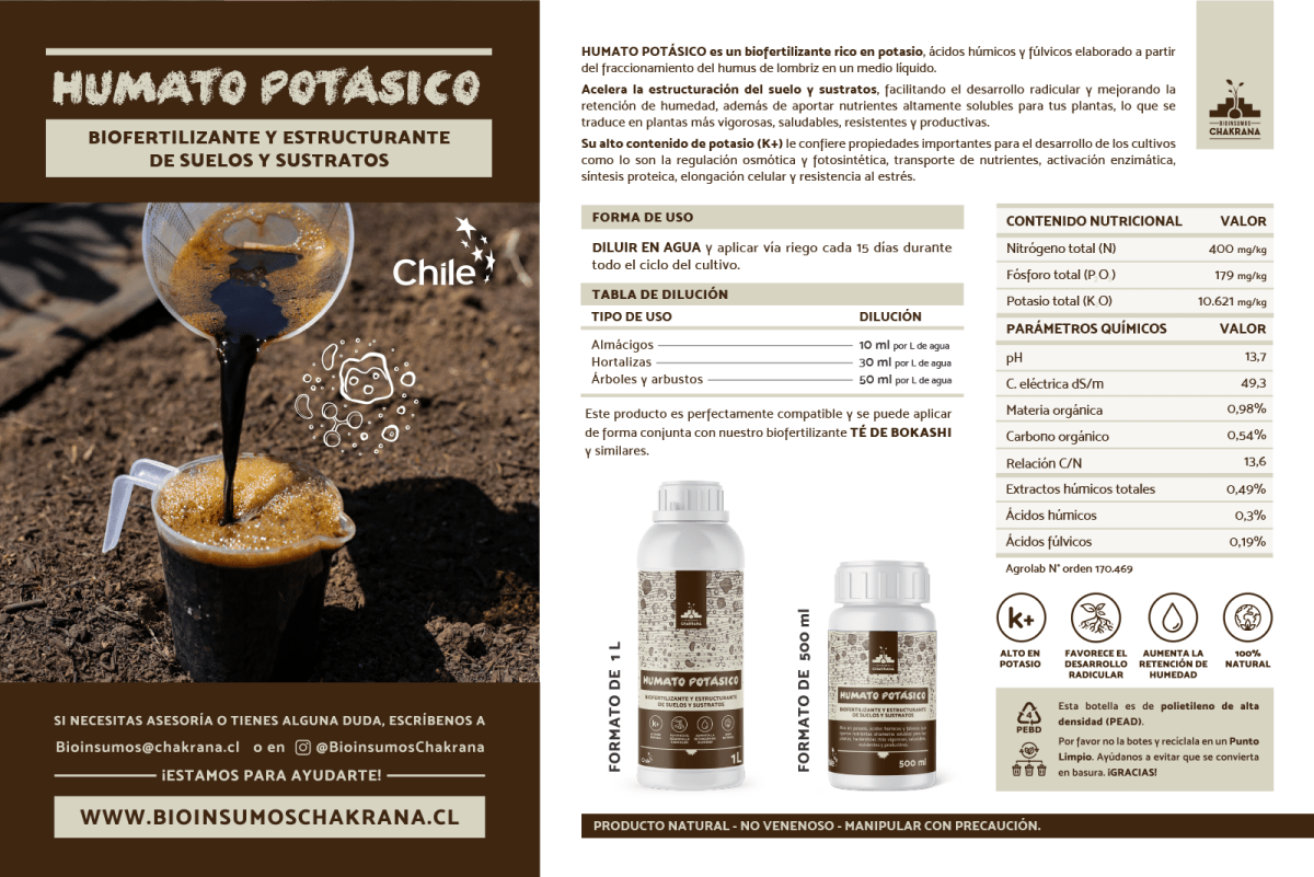 Humato potásico 50ml Chakrana - tiendachagual