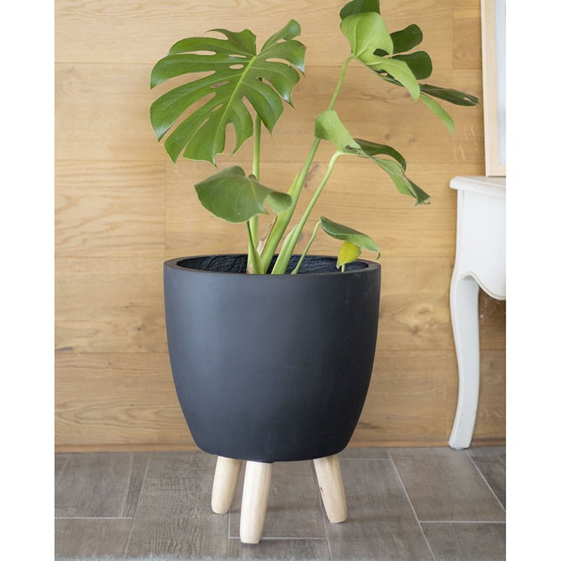 Macetero Michai negro - tiendachagual